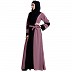 Dual colored Dubai style abaya- Black-Puce Pink